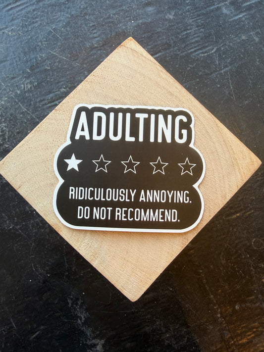 Adulting Review Sticker