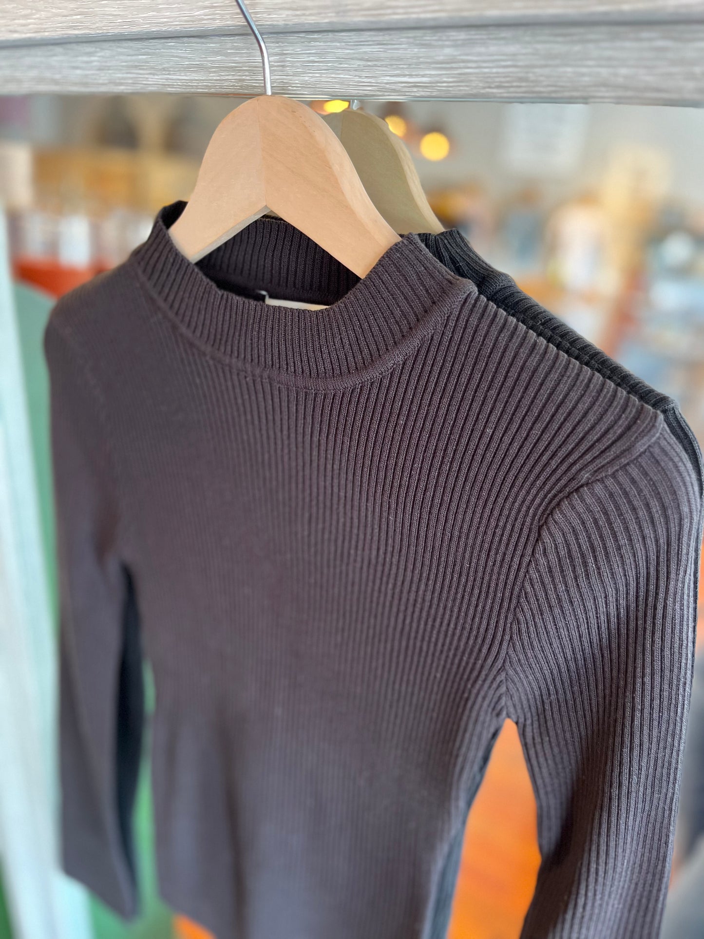 Daphne Mock Neck Sweater- Black