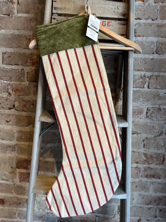 Oversized Striped Stocking - Green