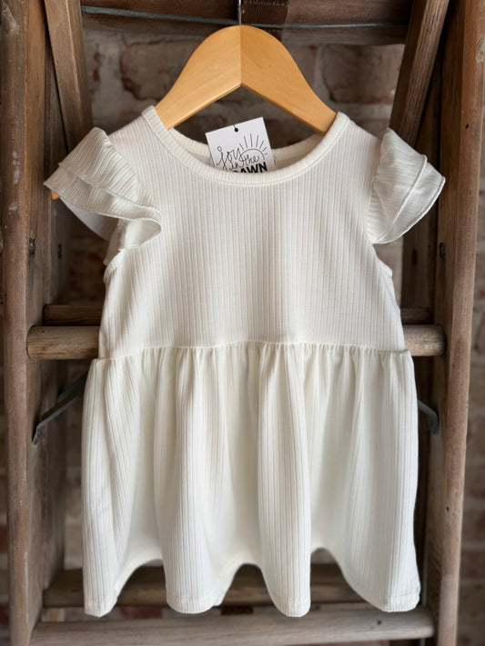 White Flutter Shirt - Toddler/Kid