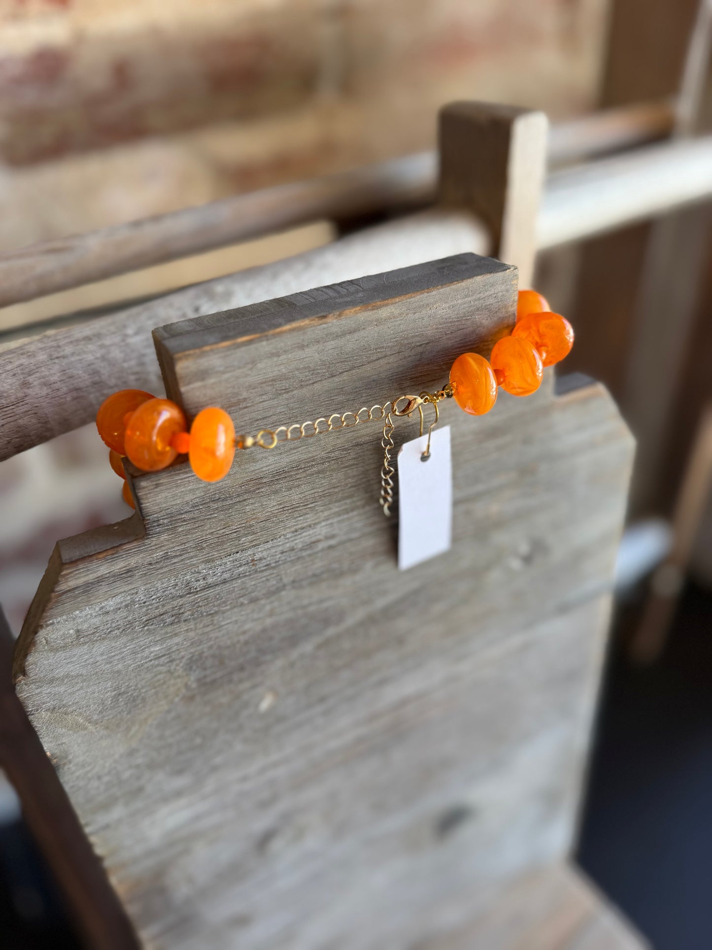 Circle Bauble Ball Necklace - Orange