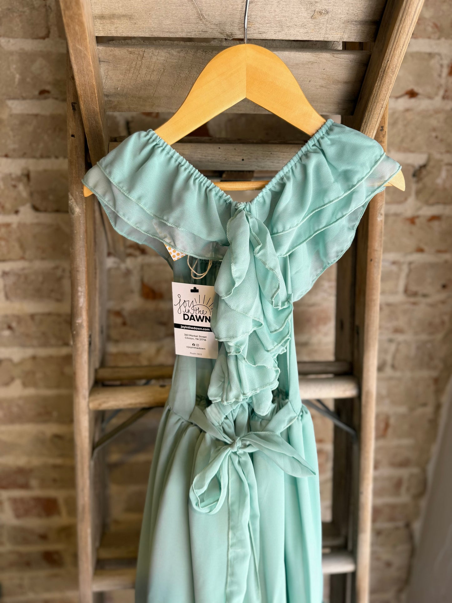 Mint Ruffle Back Dress - Toddler/Kids