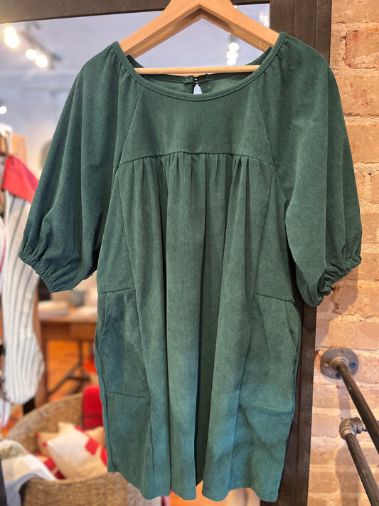 Hunter Green Corduroy Dress