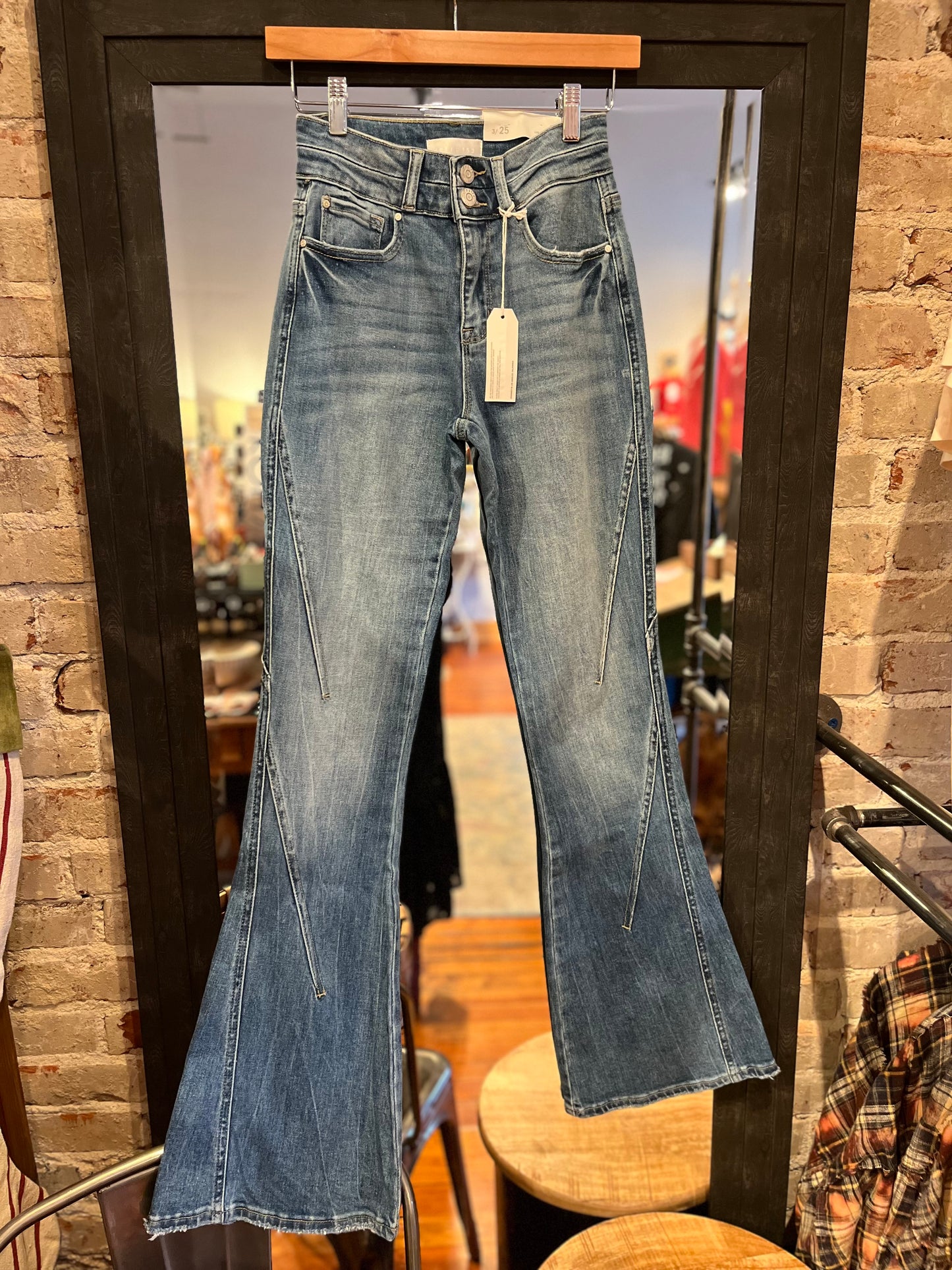 Seam Detail Flare Jeans- High Rise