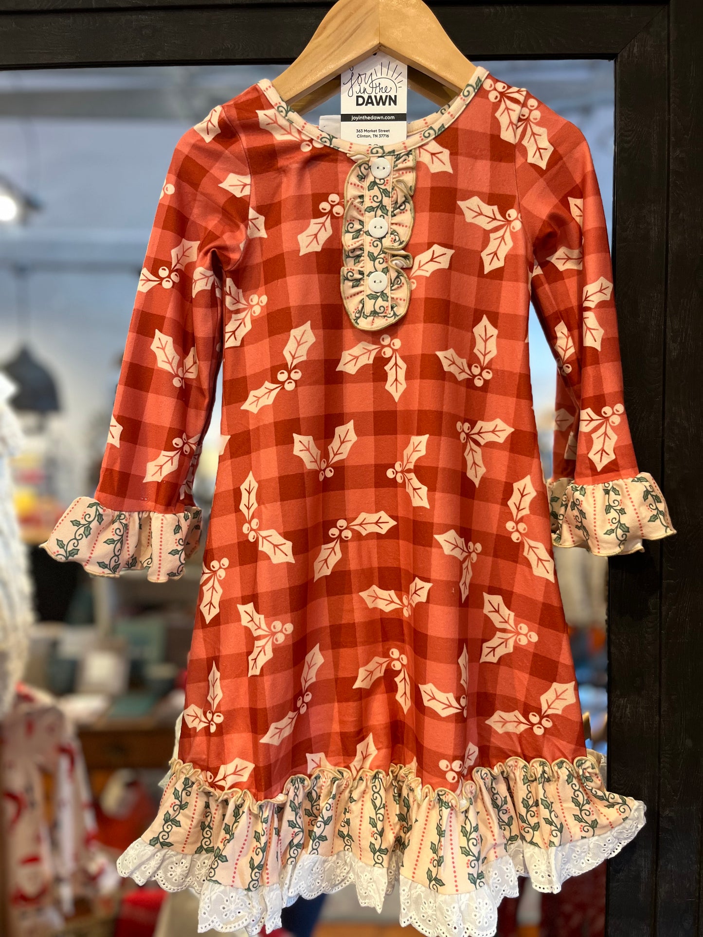 Red Holly Gown- Toddler/Youth