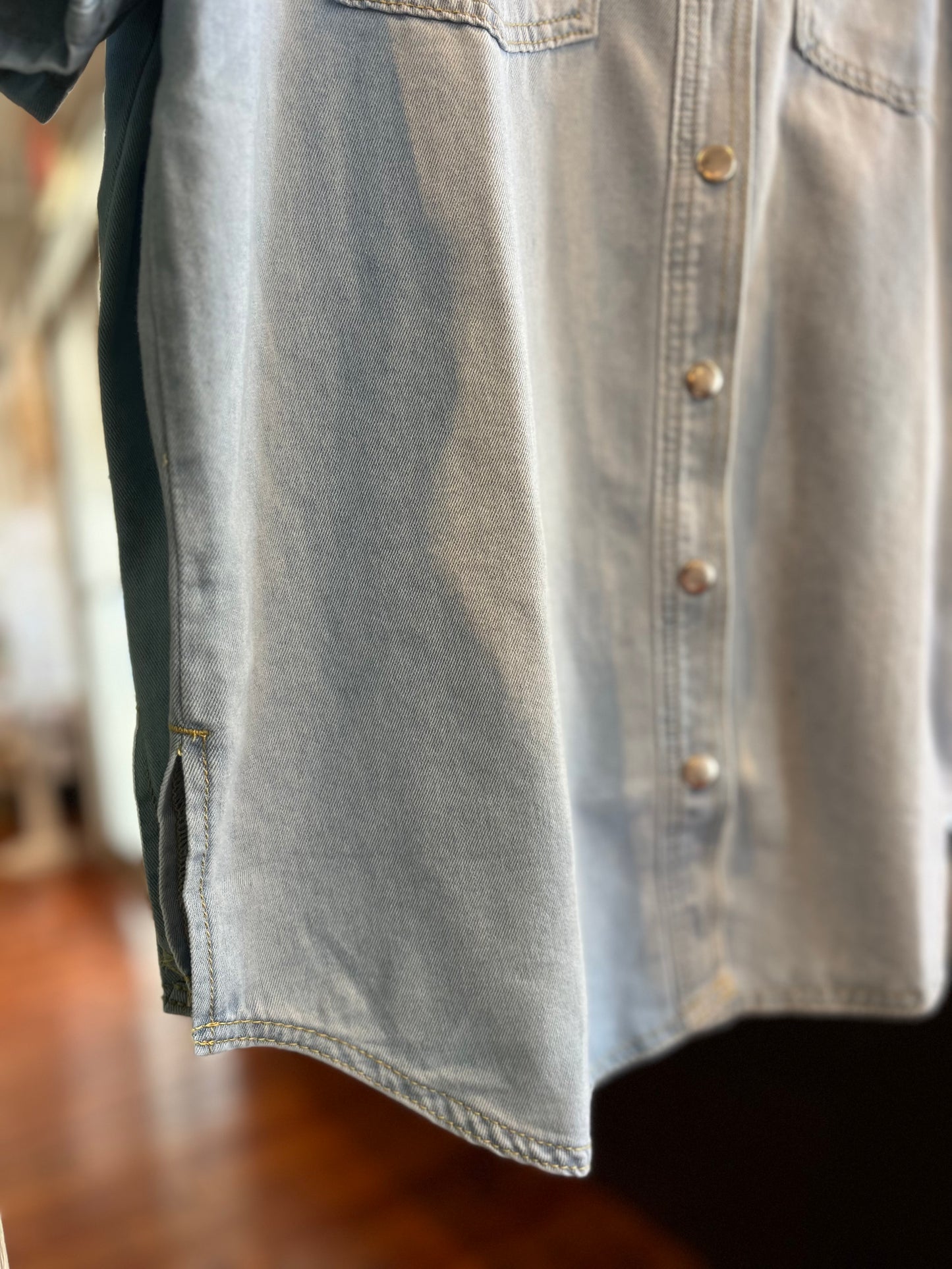 Denim Rounded Hem Shirt