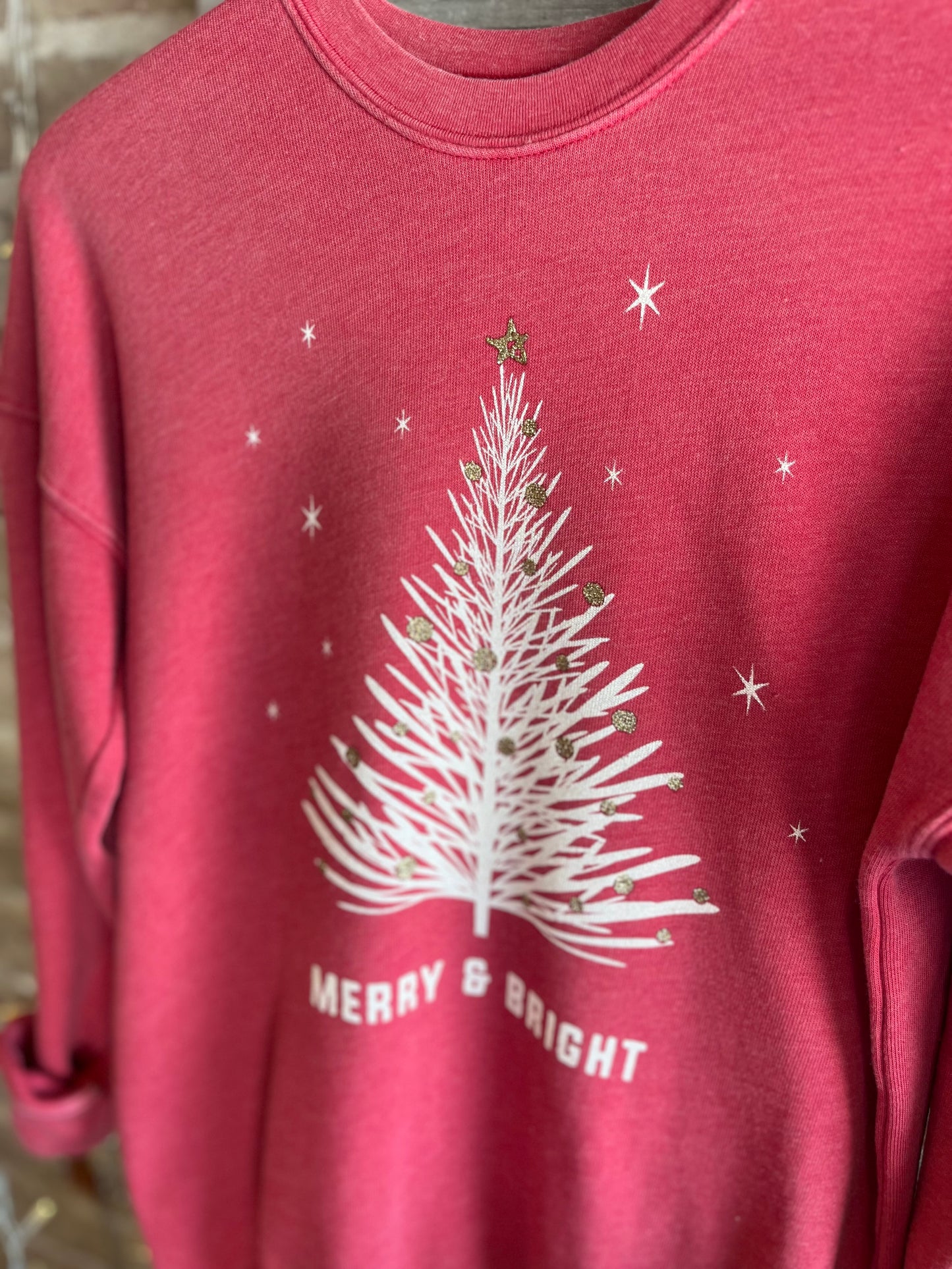 Merry & Bright Sweatshirt - Red