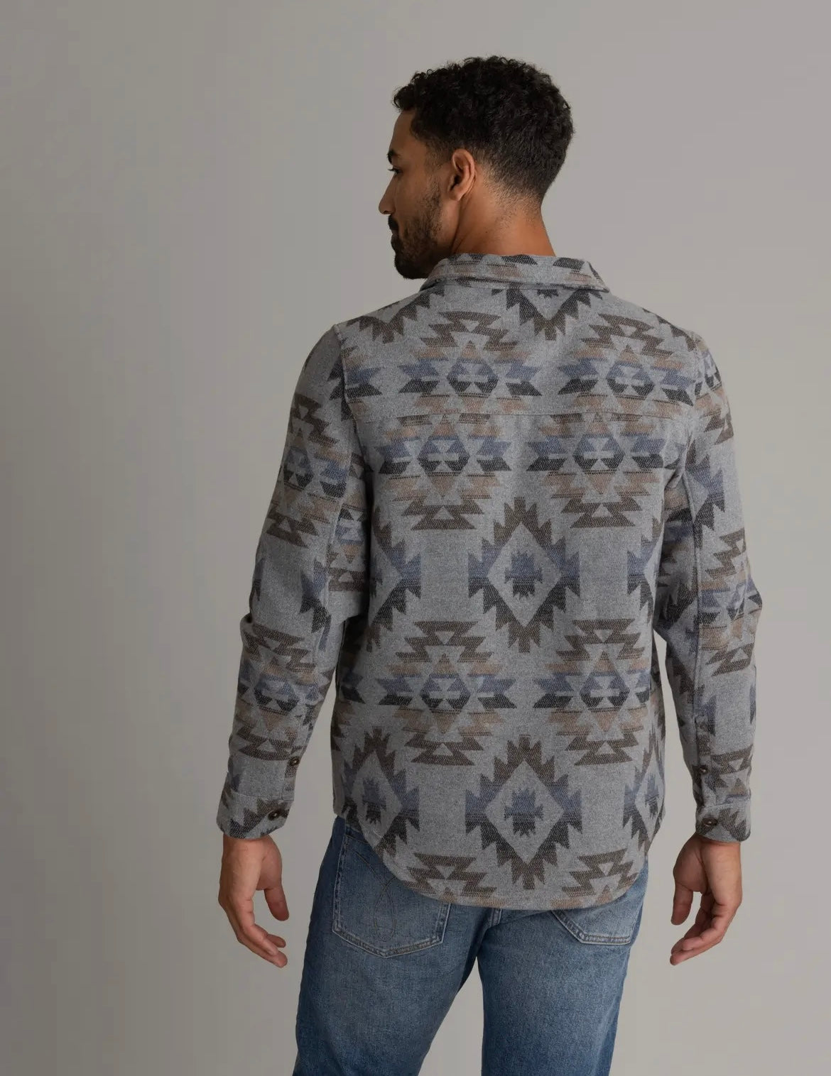 Smokey Aztec Fleece Shacket- Men