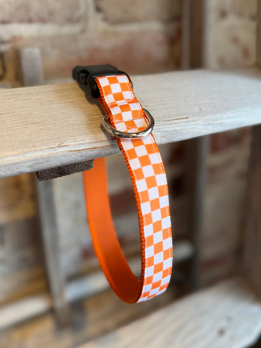 TriStar WIDE Pet Collar- Orange/White