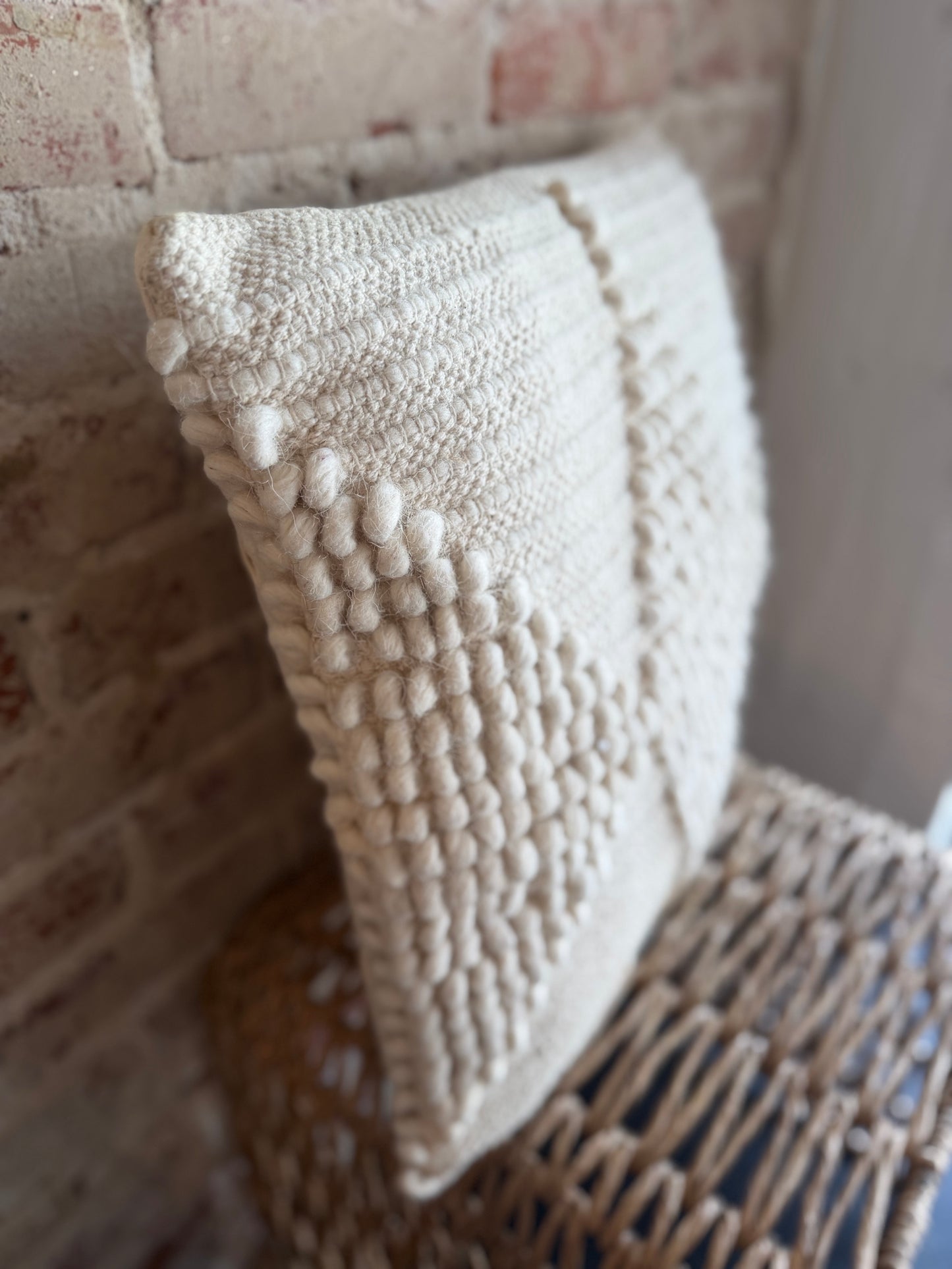 Willow Woven Pillow- Cream