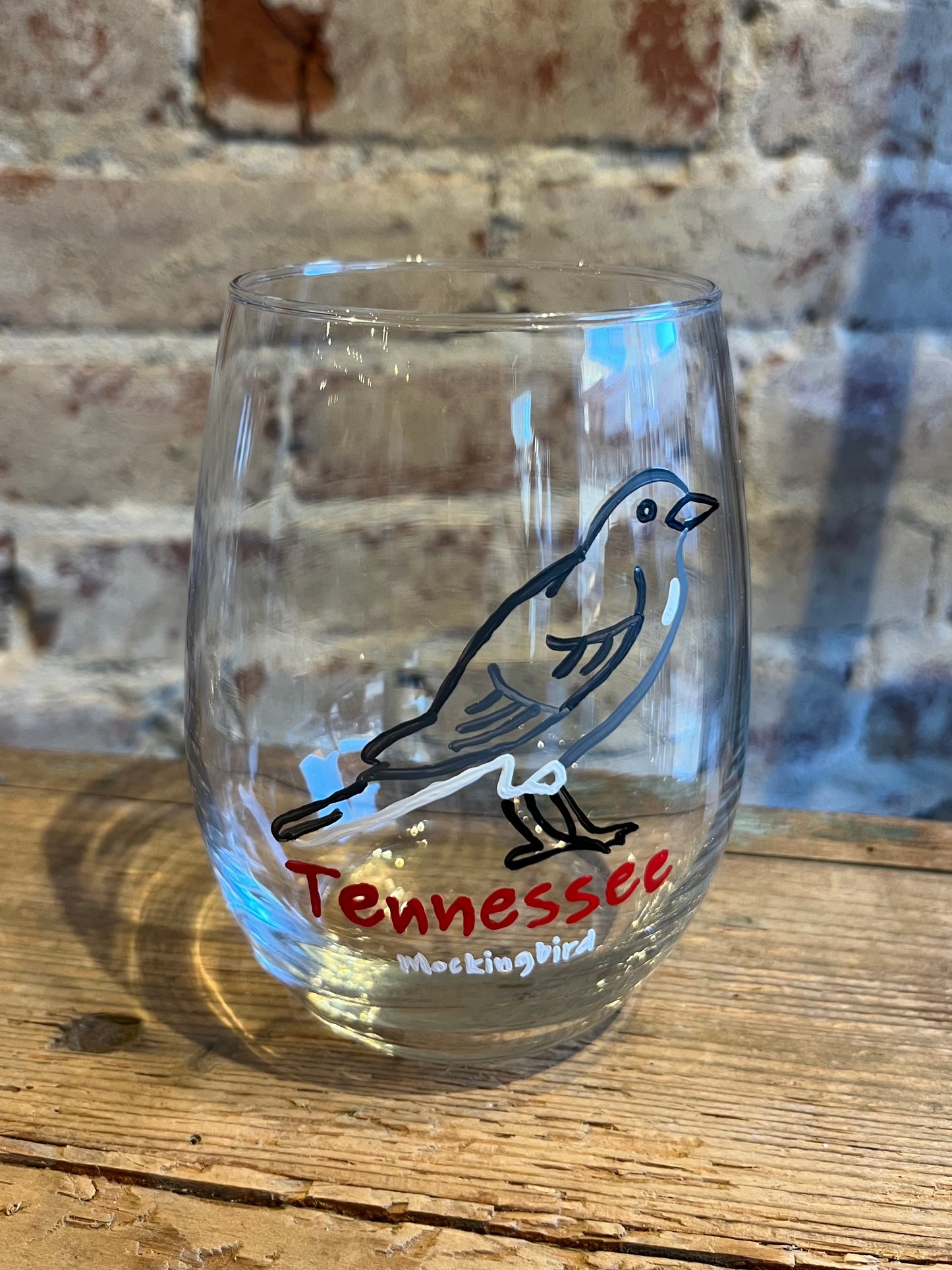 TN State Bird-Hand Painted Glass