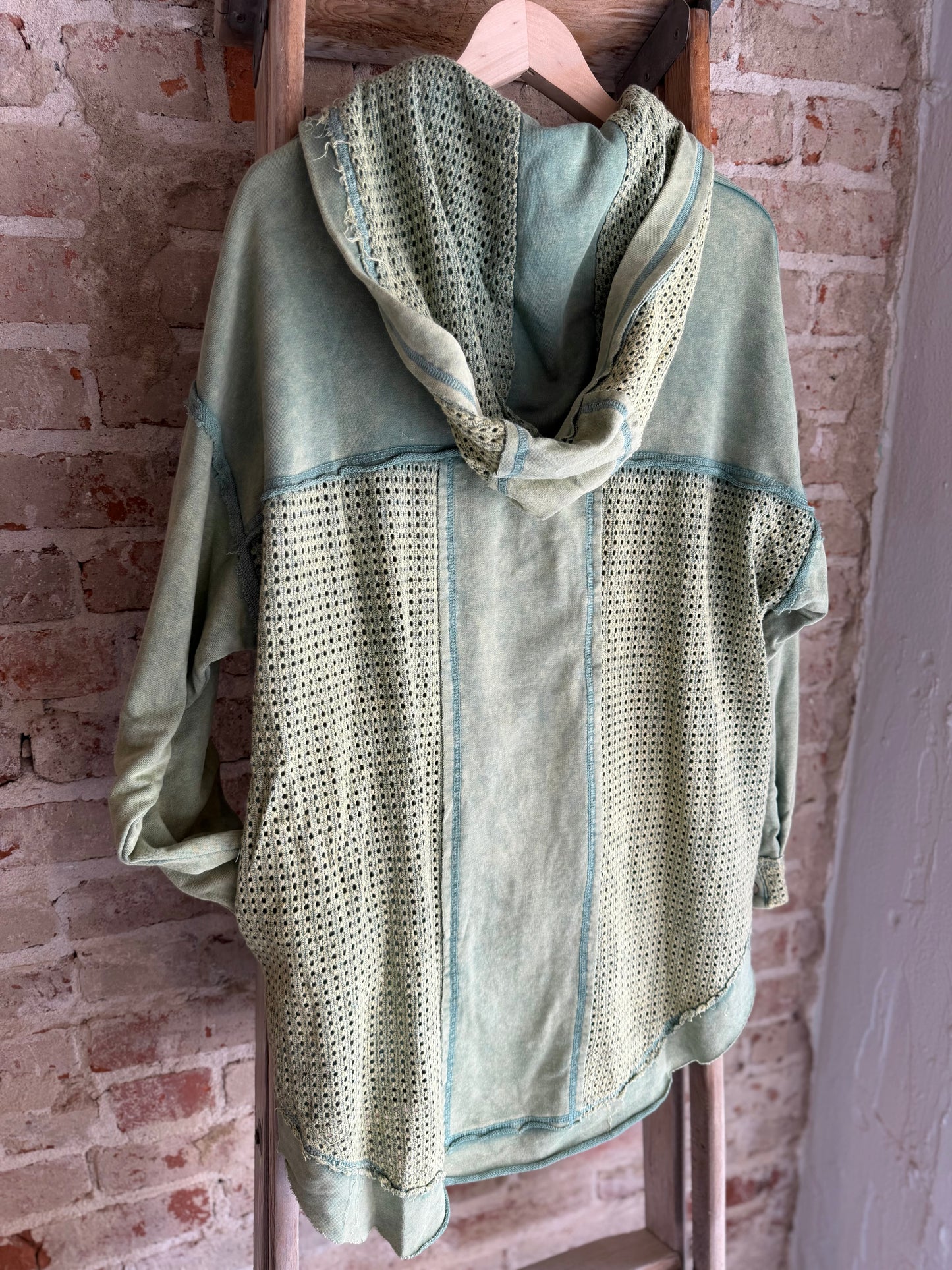 Eyelet Green Hoodie