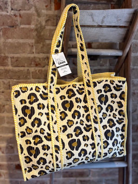 Wild Cheetah Quilted Tote Bag