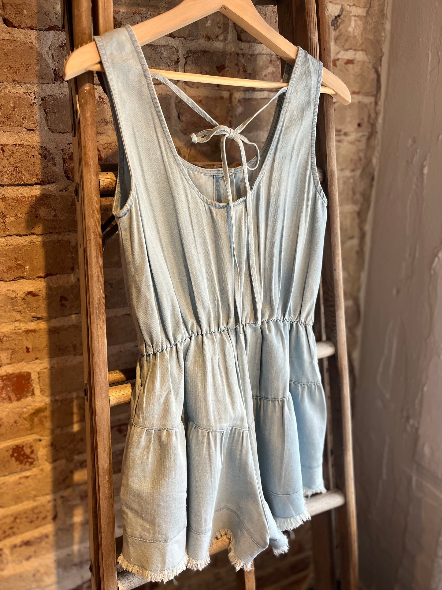 Washed Denim Romper