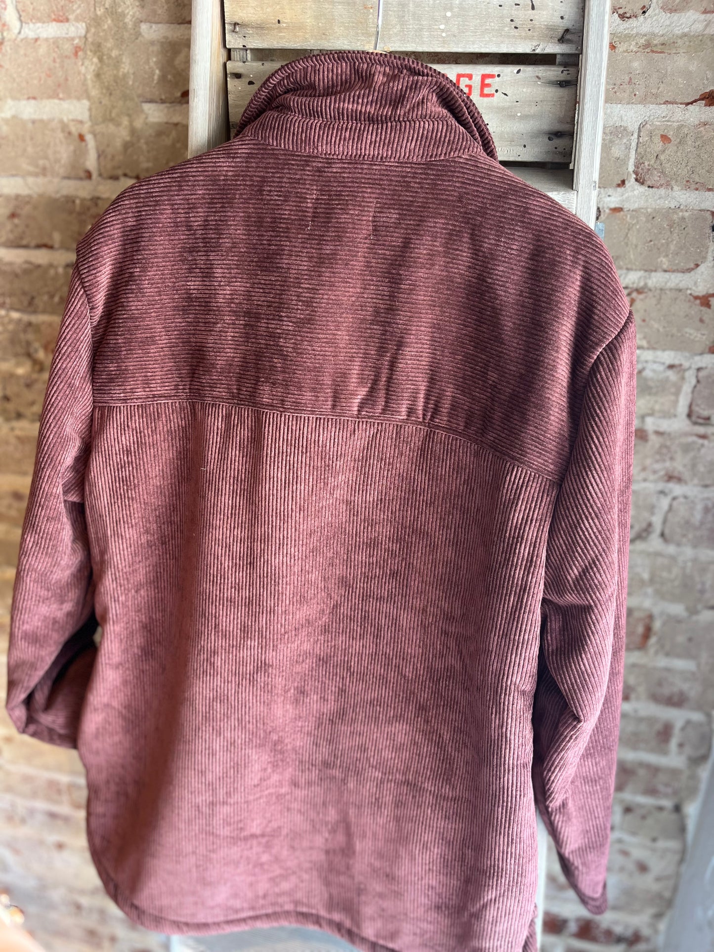 Plum Sherpa Corduroy Shacket- Men