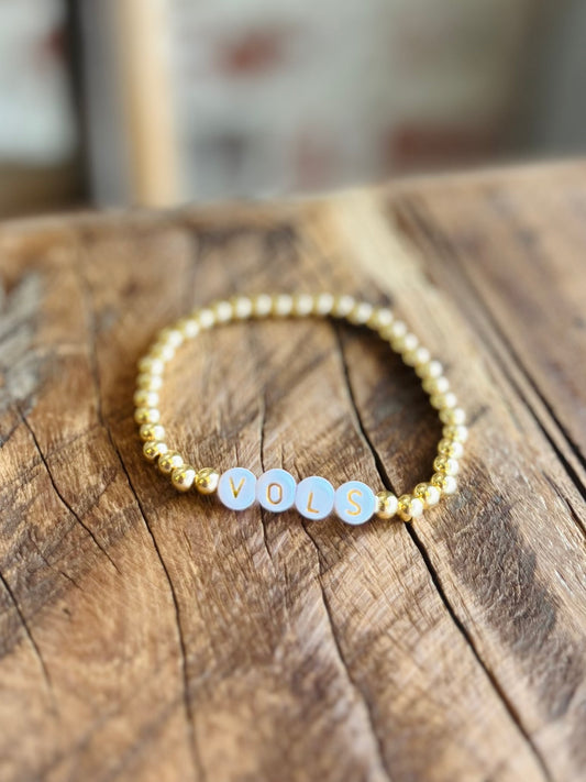 Vols Beaded Bracelet - Gold