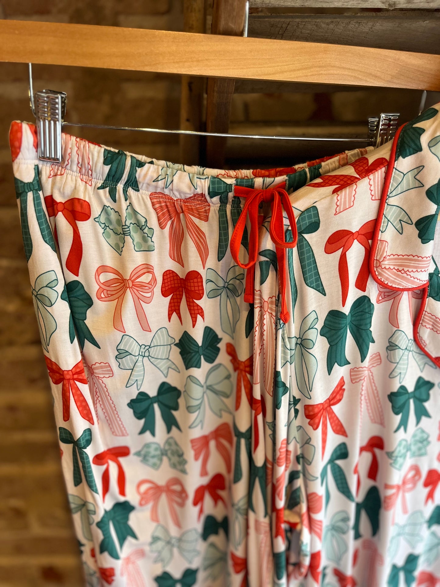 Christmas Bows Pajamas- Adult