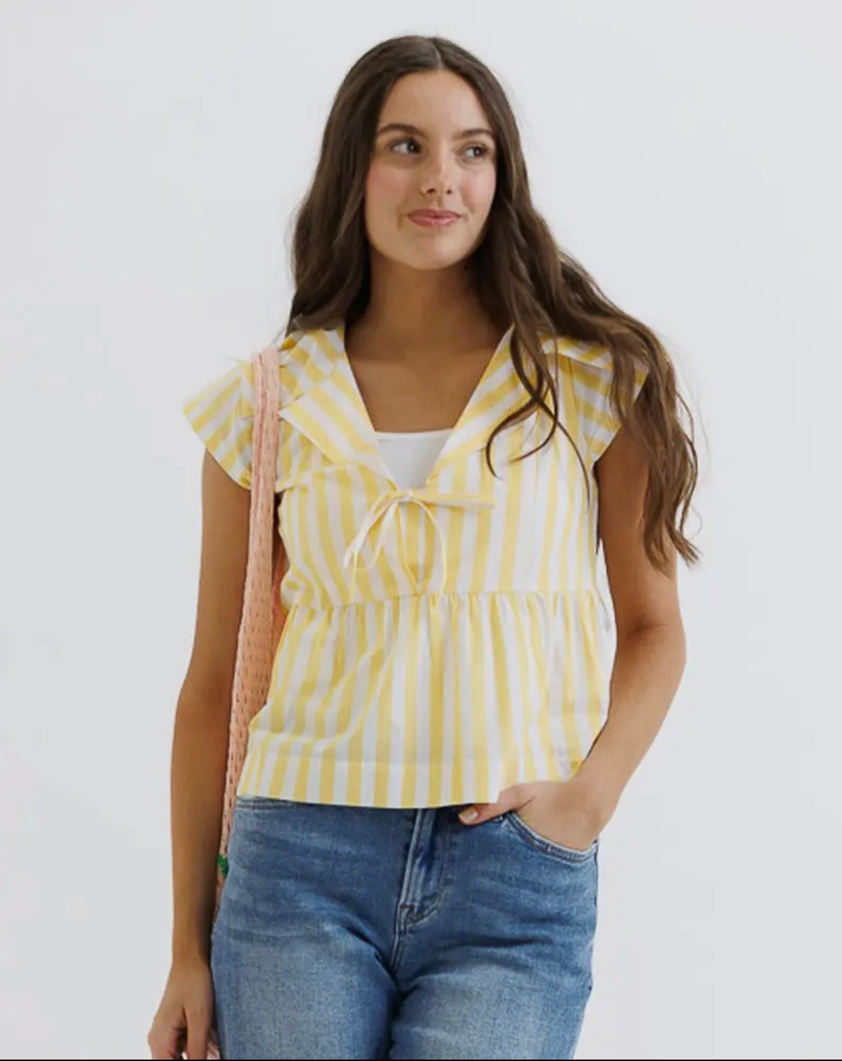 Sunshine Striped Peplum Top