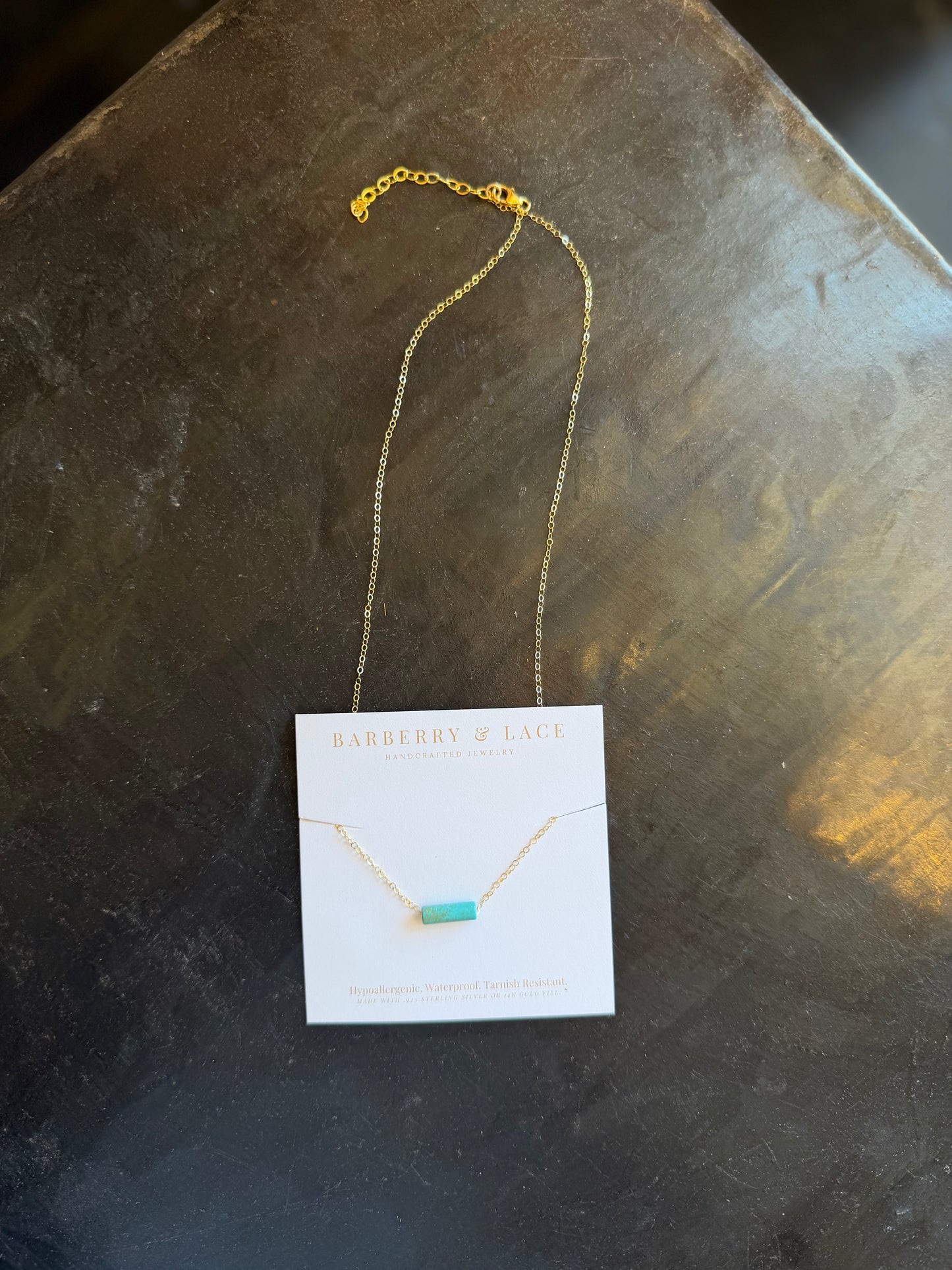 Turquoise Tube Pendant Necklace