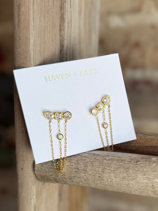 Cascade Chain Earrings -Waterproof