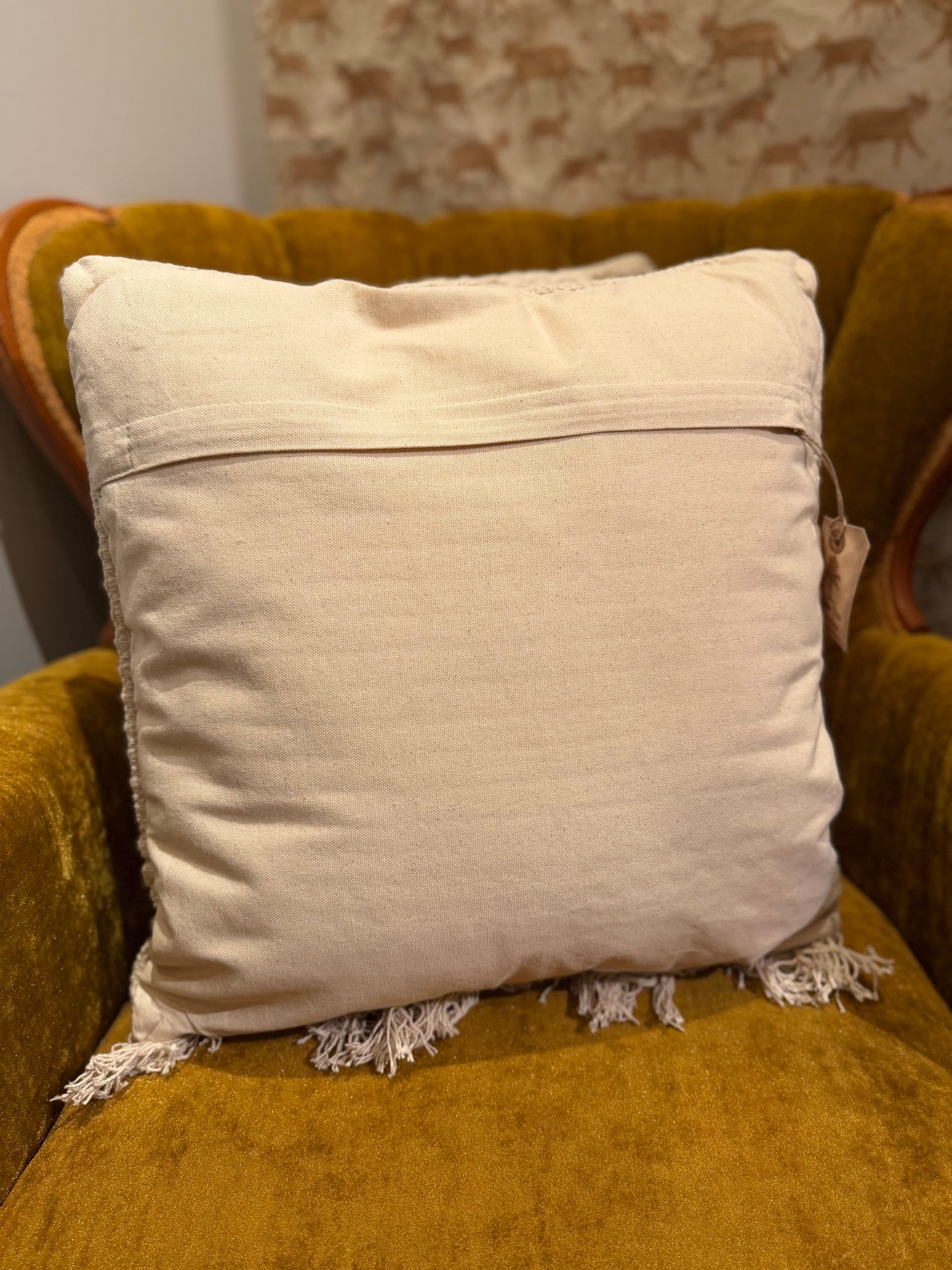 Woven Diamond Throw Pillow - Cream