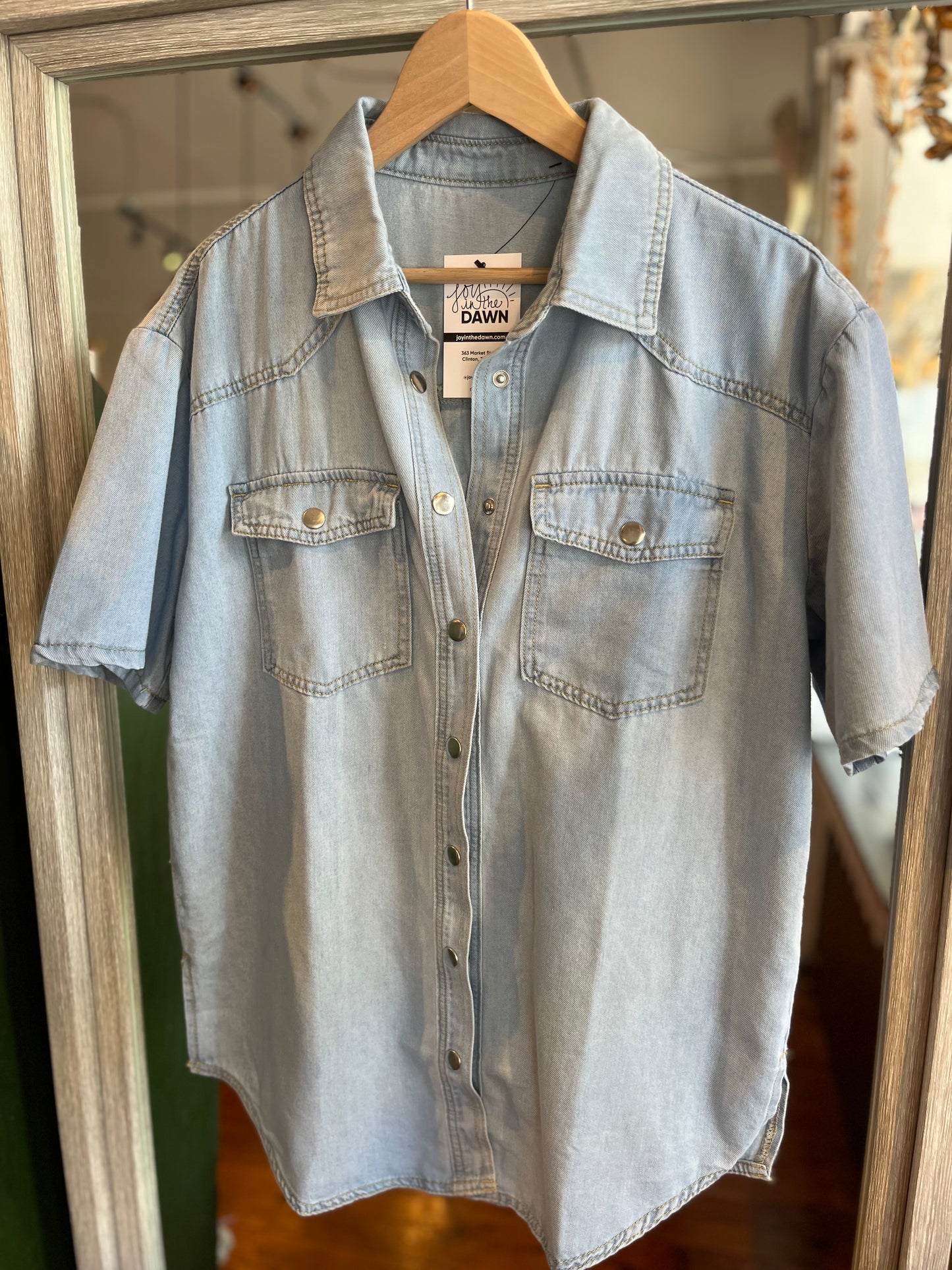 Denim Rounded Hem Shirt