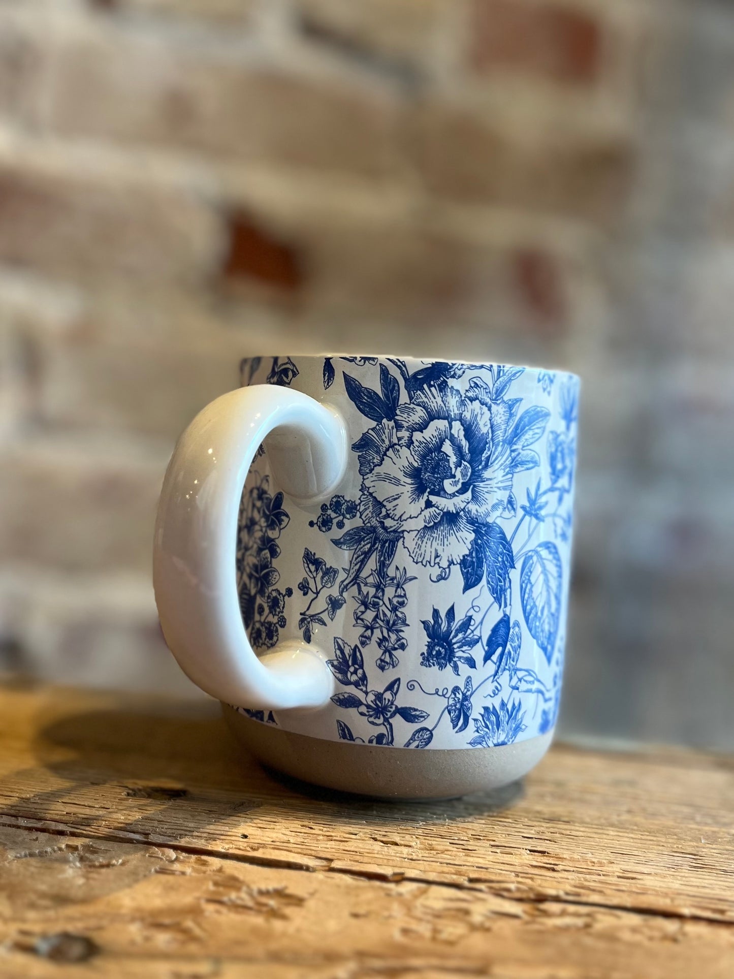 Blue & White Floral Mug