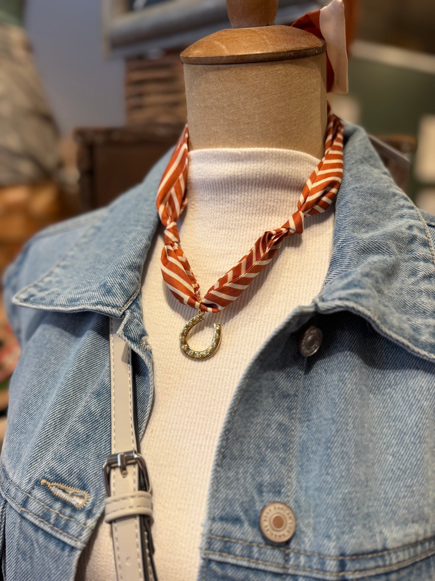 Horseshoe Scarf Necklace