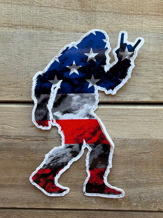 Bigfoot Patriotic Sticker