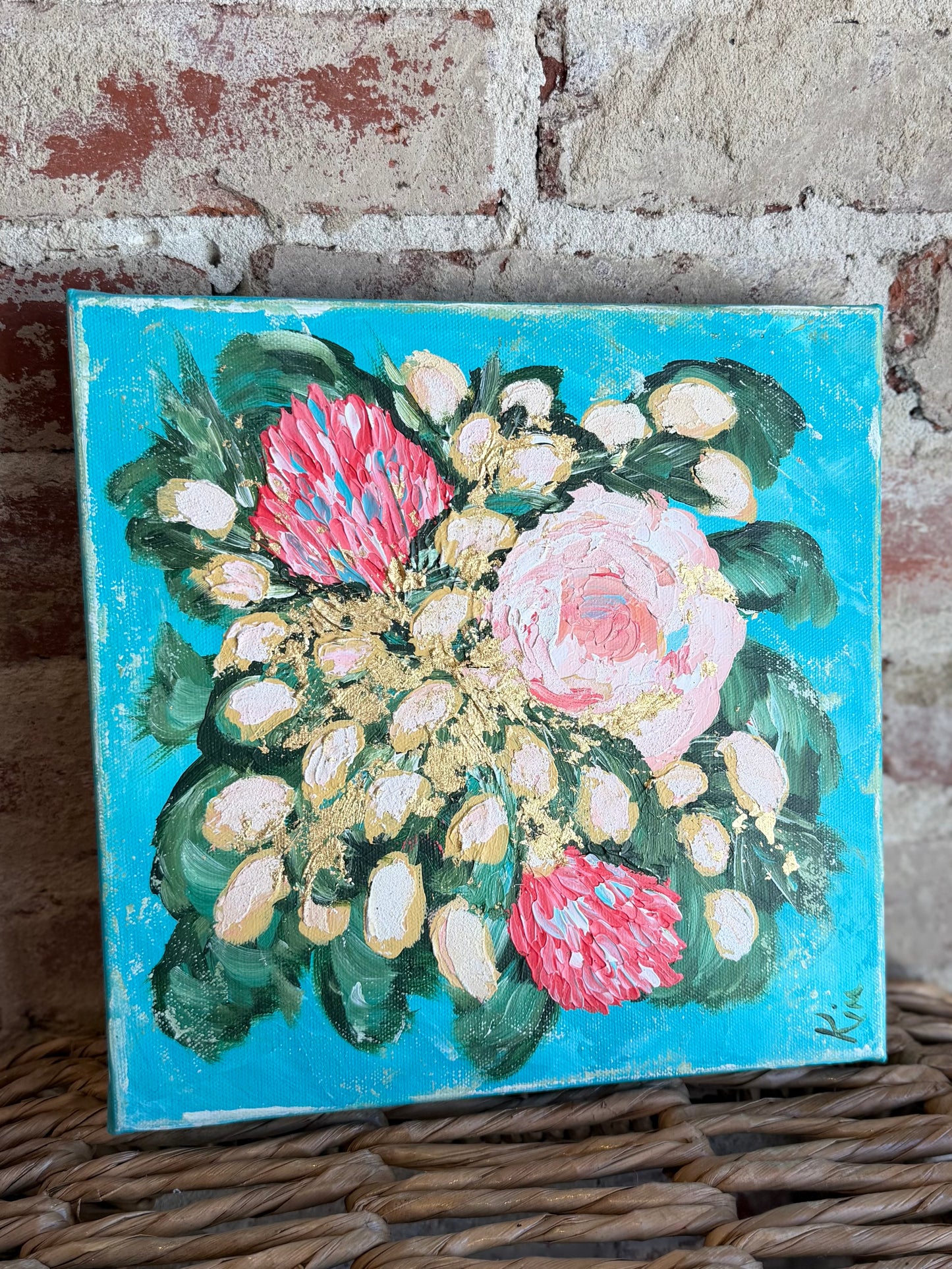 Tropical Lush Canvas - 10x10" Hand painted