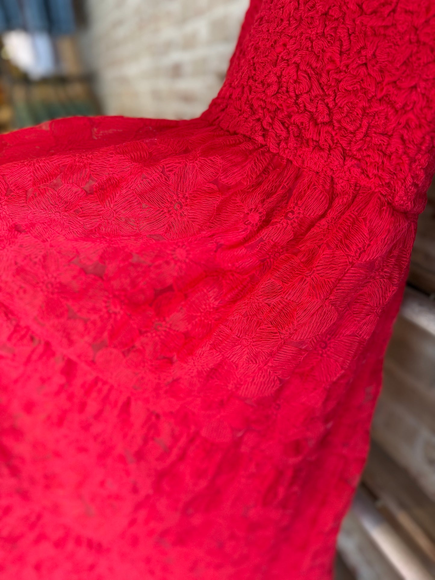 Flutter Sleeve Red Dress