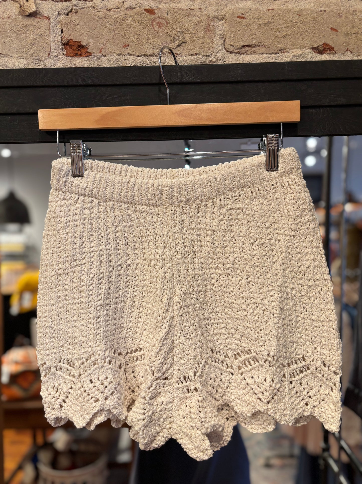 Open Knit Sweater 2-piece Set - Natural