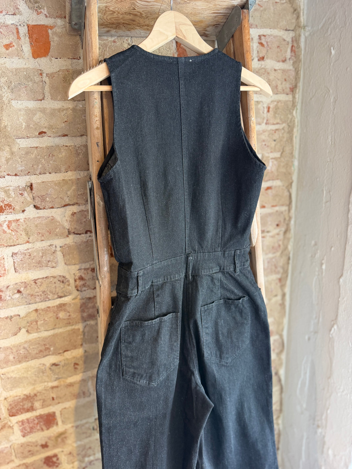 Black Denim Wide Leg Jumper
