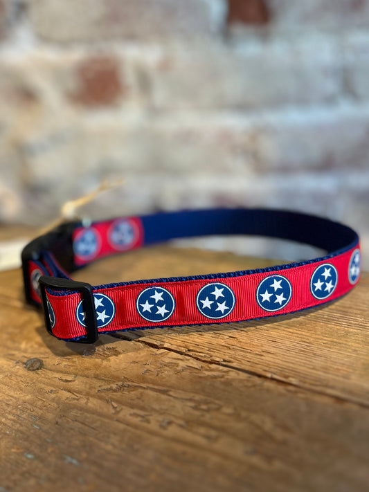 TriStar WIDE Dog Collar- red/blue