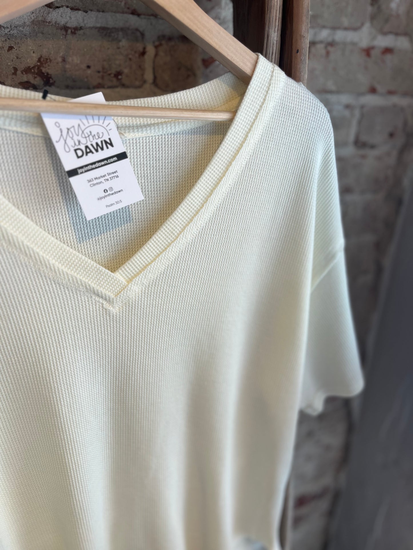 Mineral Washed Knit Shirt- Cream