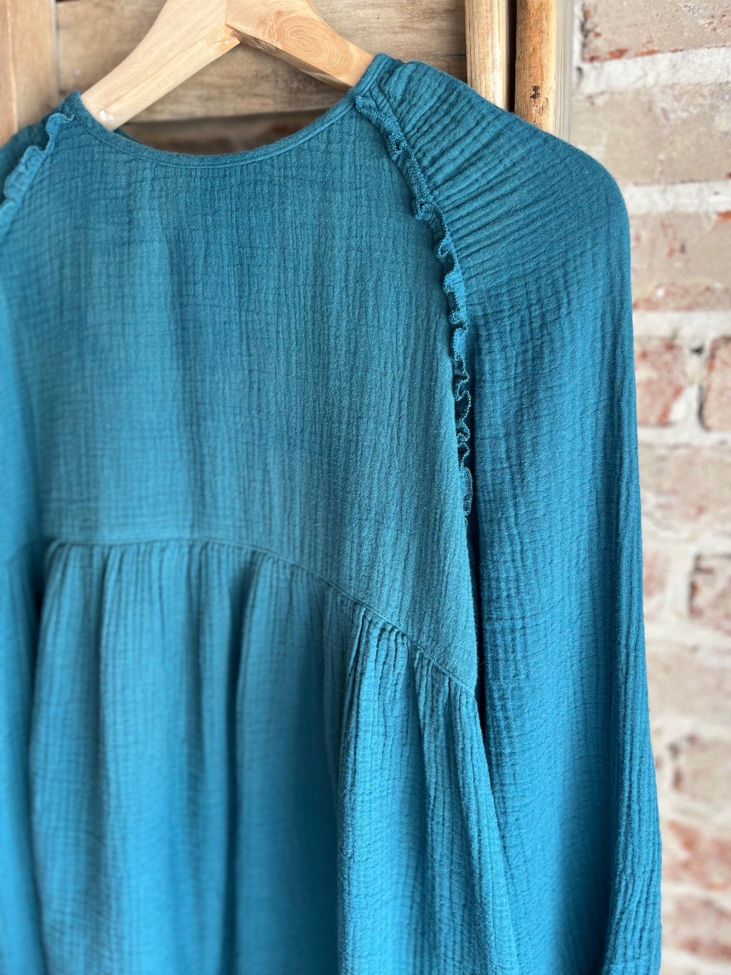 Muslin Tunic w/ Open Back- Teal