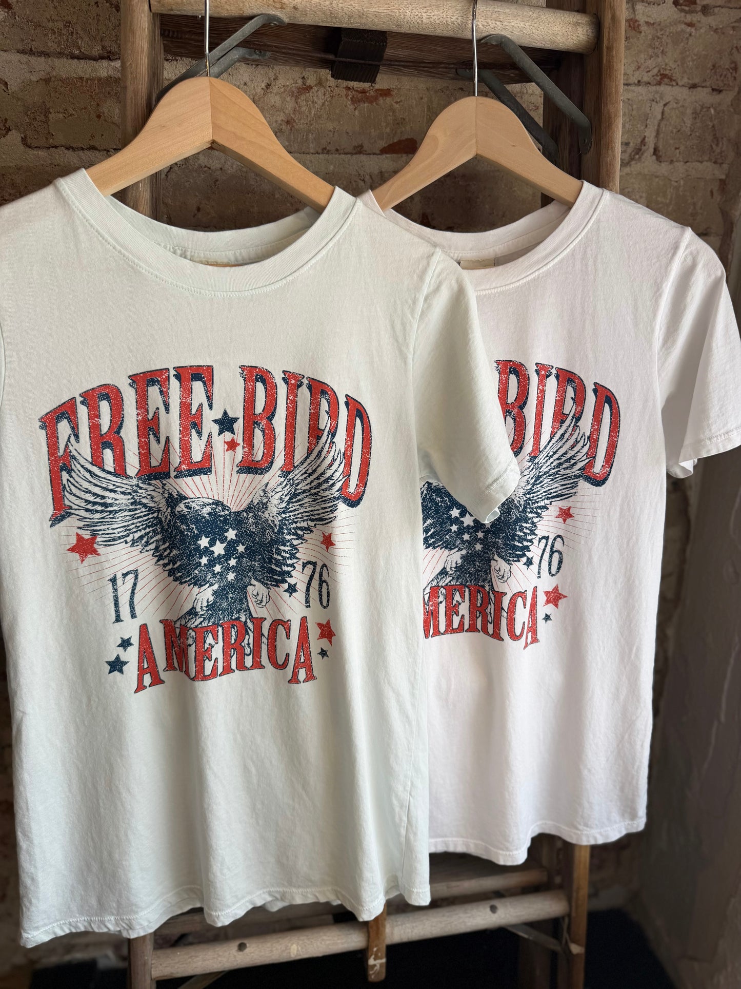Free Bird Americana Tee - Baby Blue