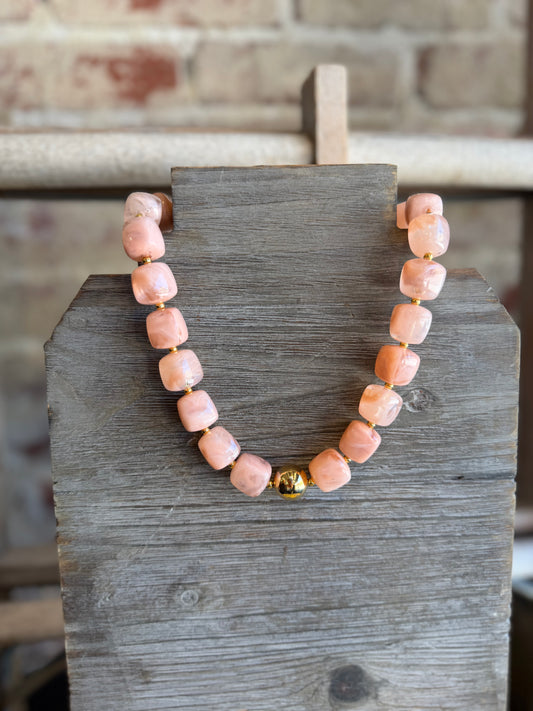Blush Chunky Beaded Necklace