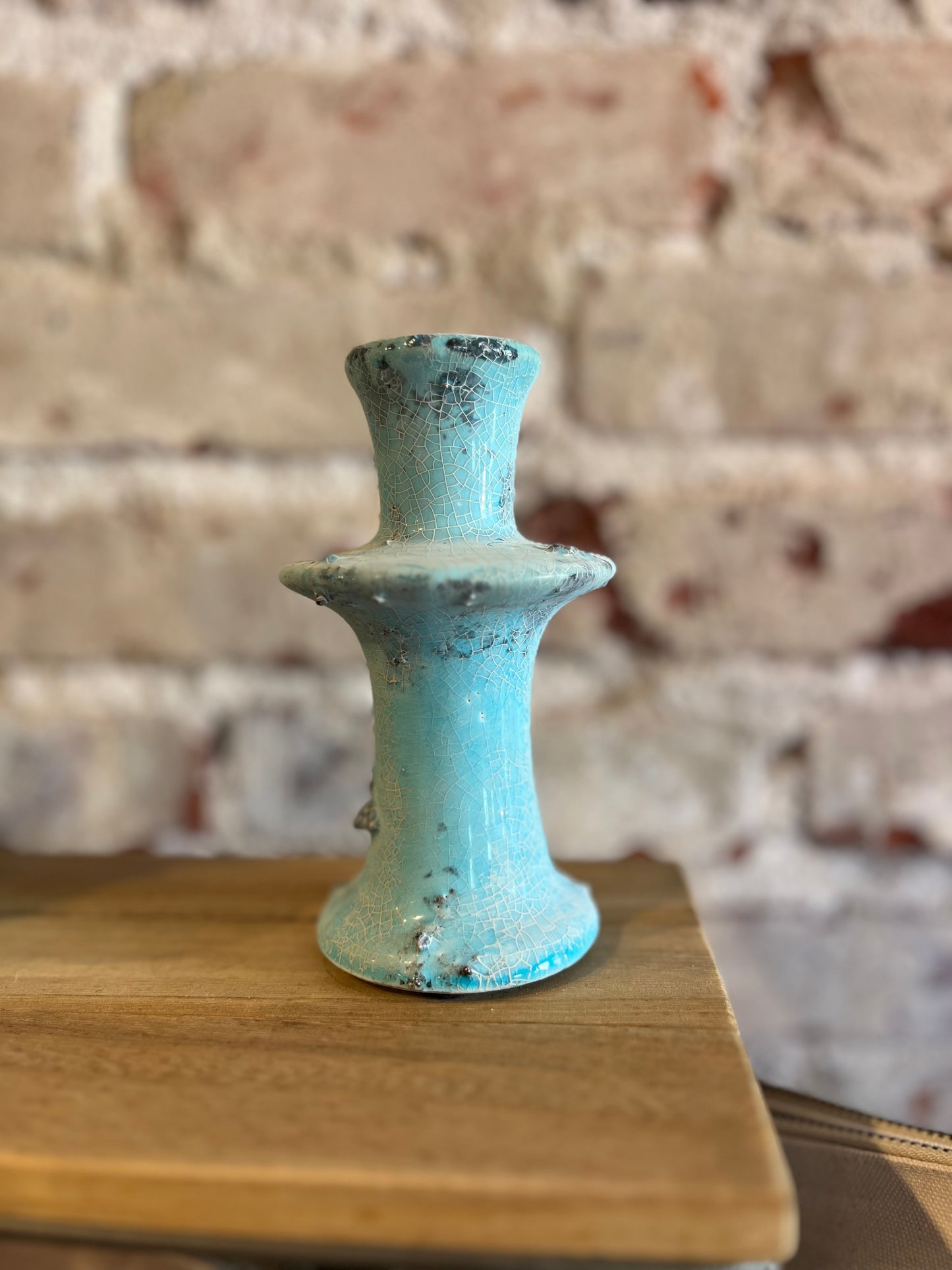 Blue Ceramic Taper Candle Holders - Small