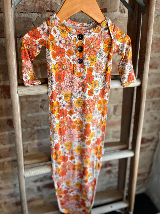 Retro Floral Bamboo Sleep Gown