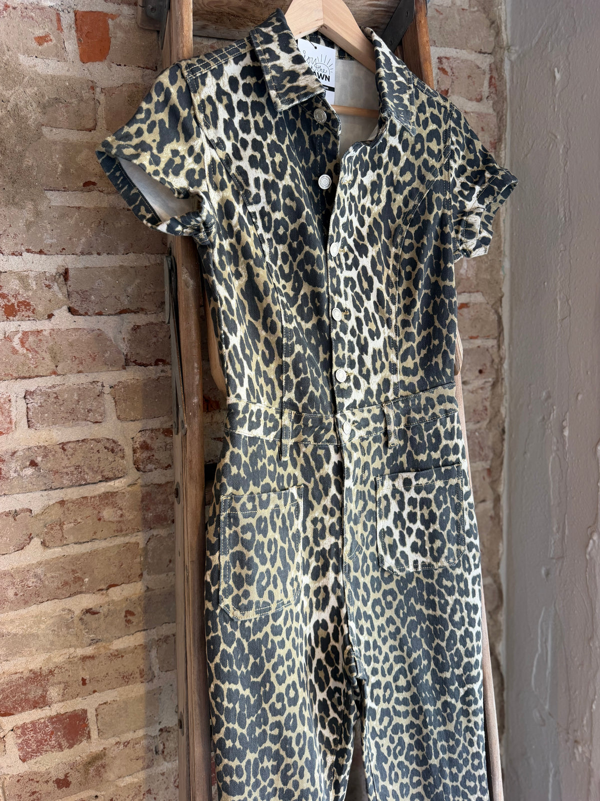 Denim Leopard Jumpsuit