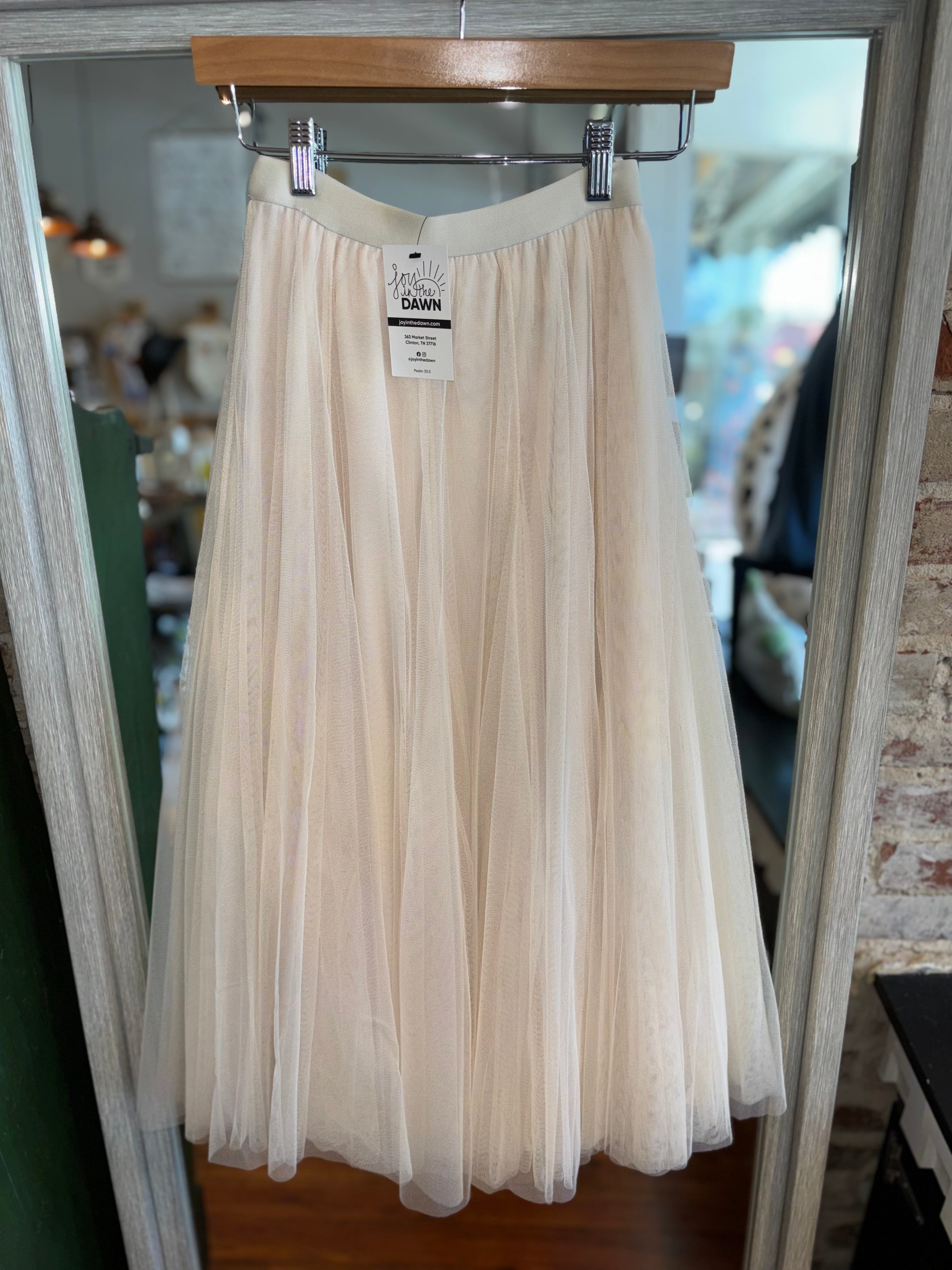 Tulle Midi Skirt Cream Joy in the Dawn