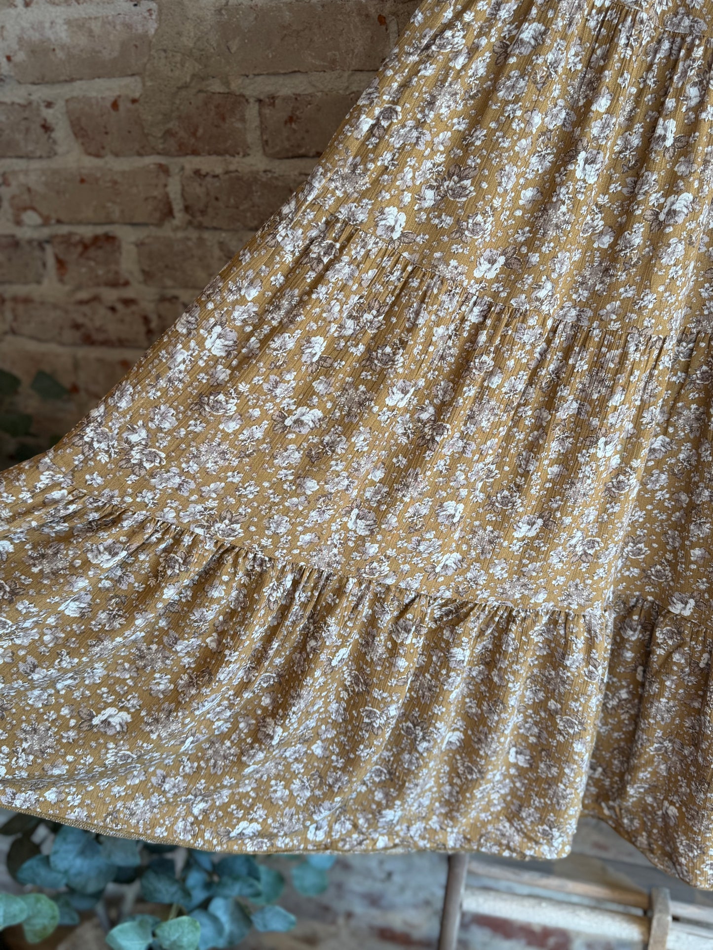 Floral Tiered Skirt w/ Pockets