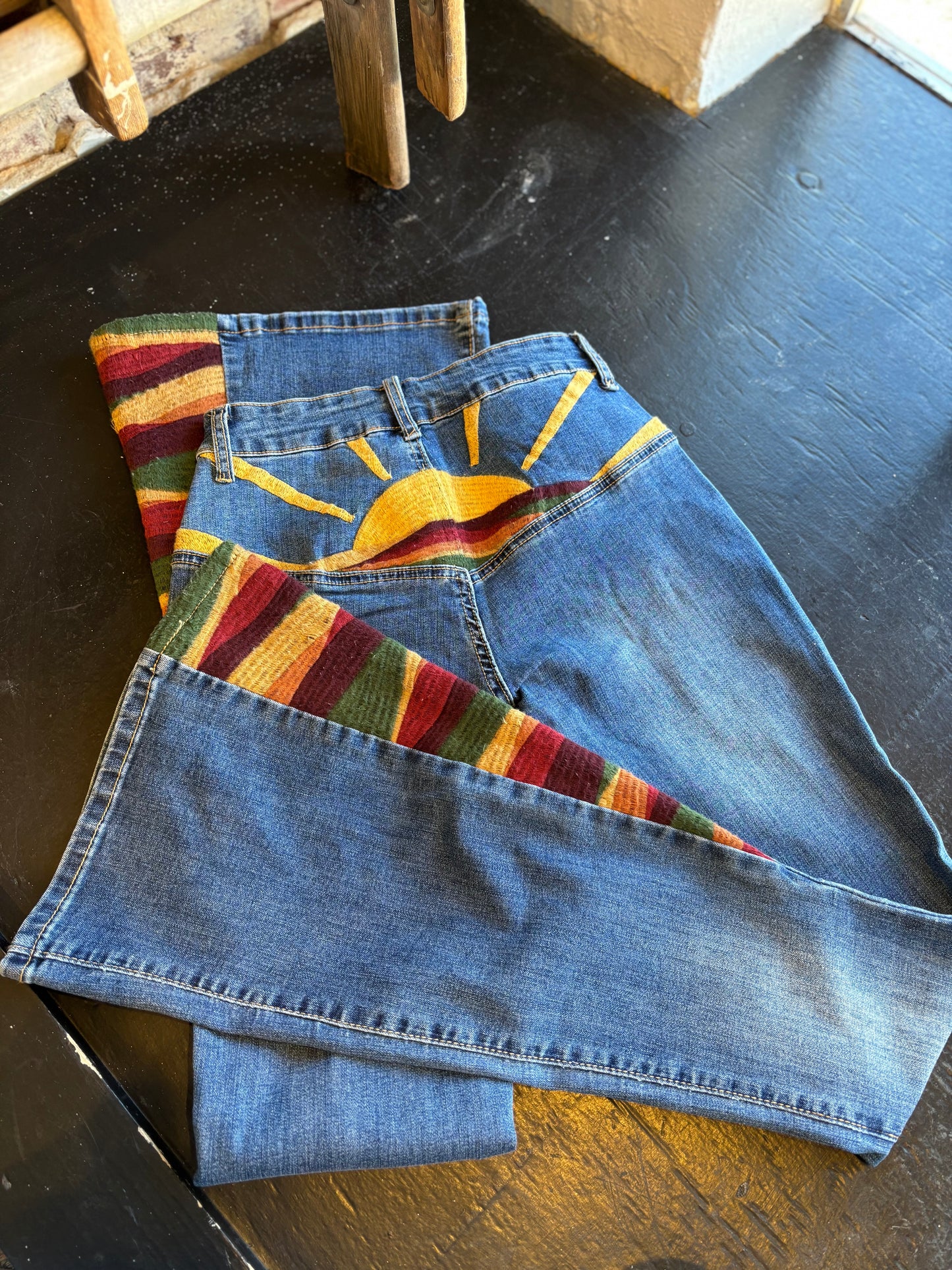 SUNRISE Embroidered Flare Jeans