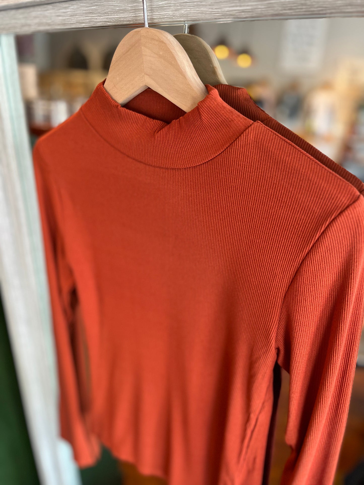 Everyday Ribbed Top- Rust