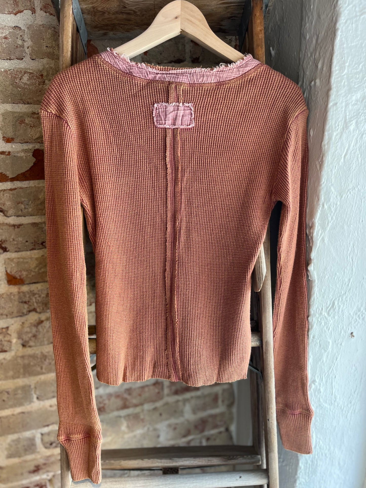 Henley Thermal Top- Rust