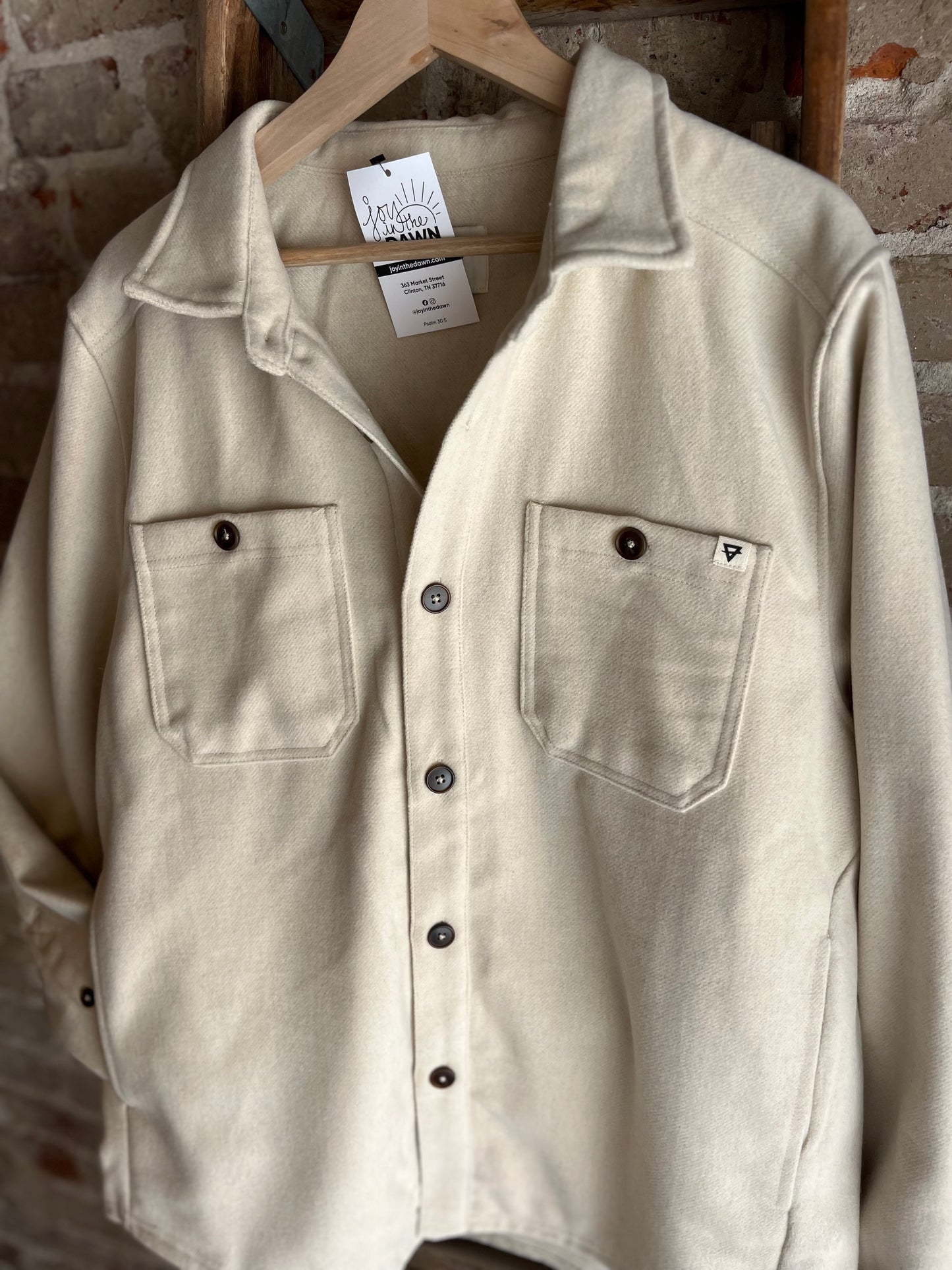 Oatmeal Faux Wool Shacket- Men