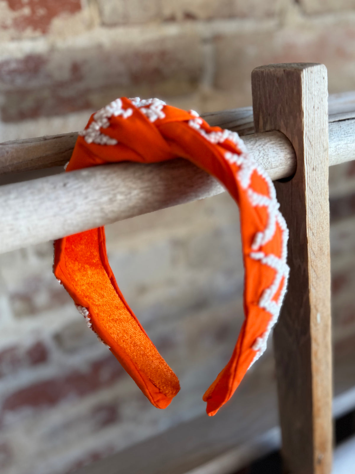 Orange + White Knot Headband
