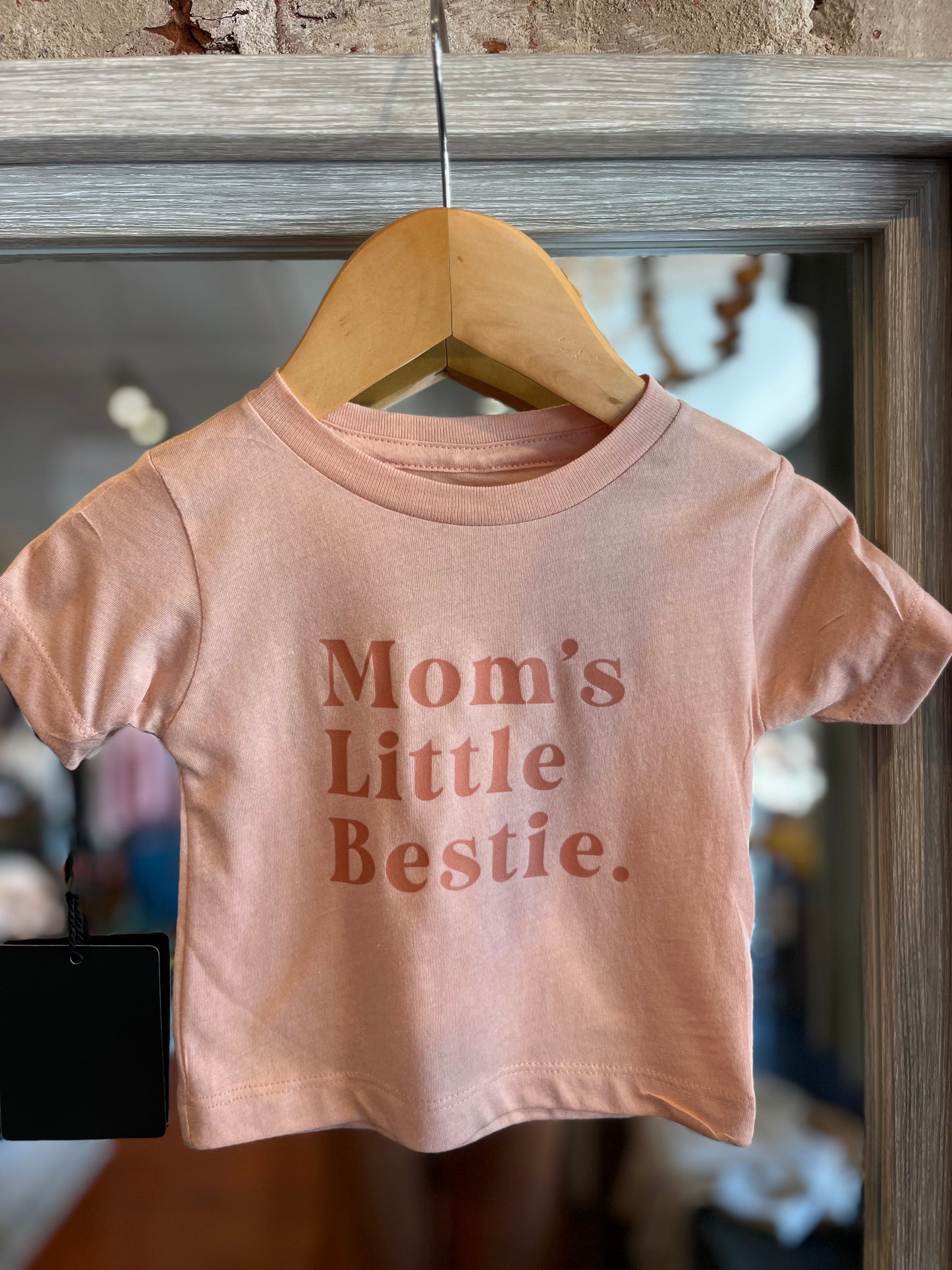Mom's Little Bestie Kid Shirt- Blush