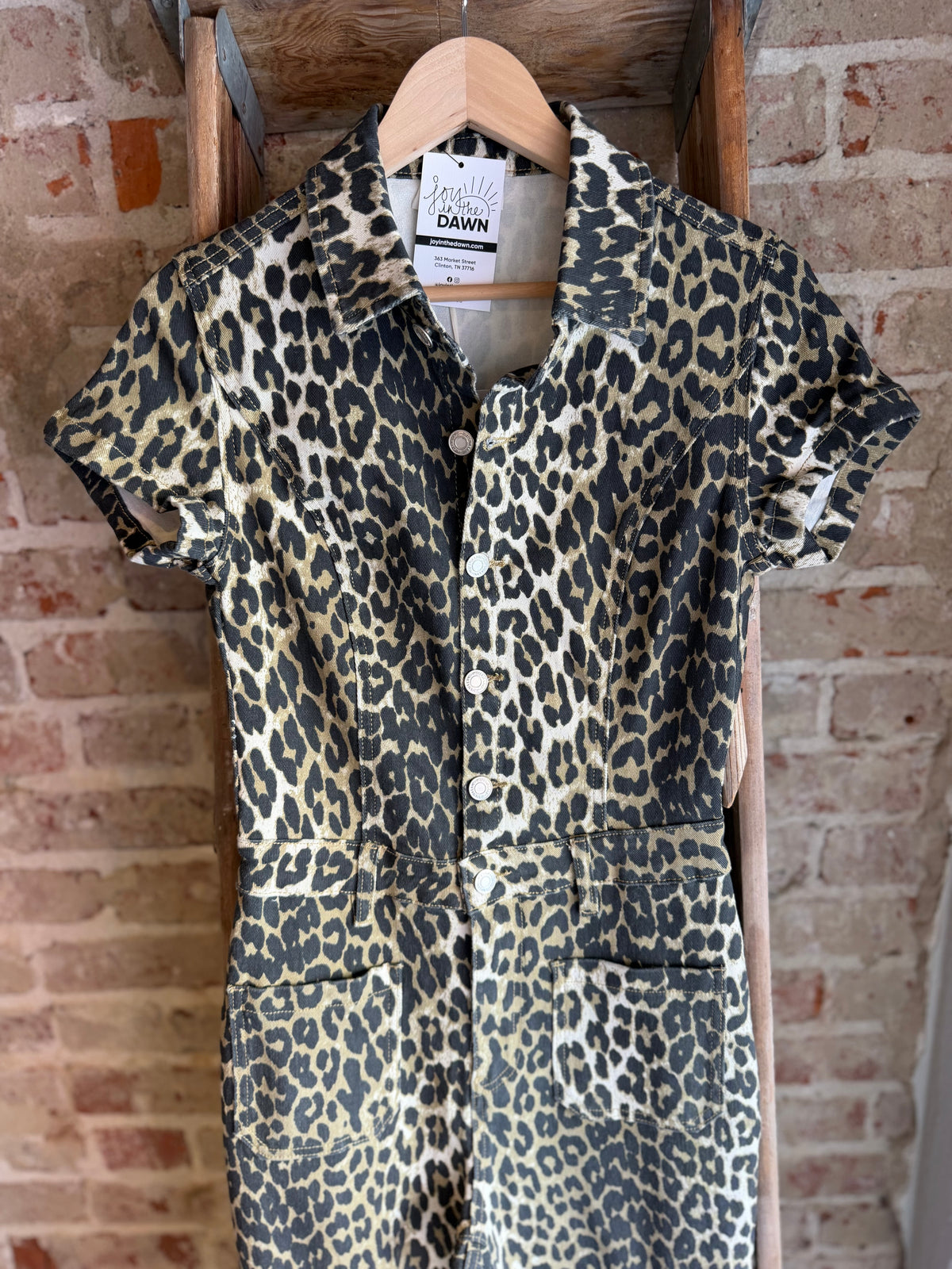 Denim Leopard Jumpsuit